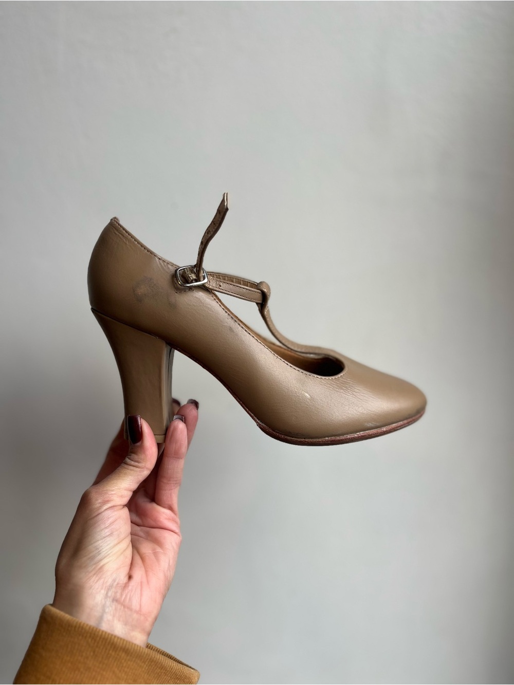 Classic Mary Jane Taupe - Women's Dress Heel, Dance shoe/Character Shoe/Ballroom